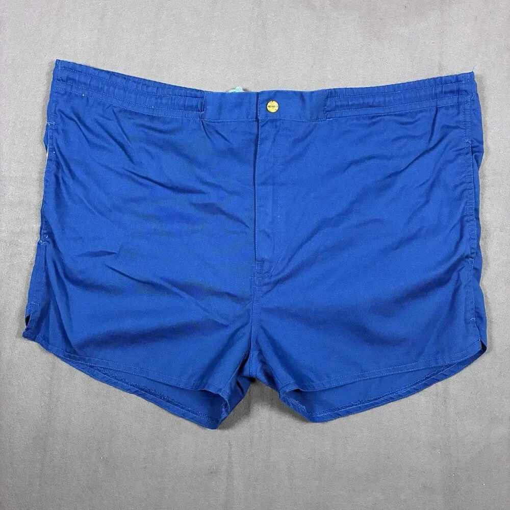VTG Brass Eagle Jeans 80s Mens Large Blue Swim Shorts Board Shorts Drawstring L